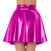Loloda Women's Holographic Mini Skirt Club Party Dance Dress Anime JK Metallic Pleated Skirts Hot Pink Medium view 3