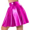 Loloda Women's Holographic Mini Skirt Club Party Dance Dress Anime JK Metallic Pleated Skirts Hot Pink Medium view 4