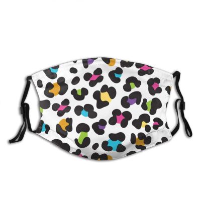 Niqqzit Colorful Leopard Print Mask with Filter Breathable Face Mask Washable Balaclava Bandana Mouth Cover with Adjustable Ear Loops