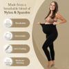 Maternity Leggings for Women - Seamless Maternity Leggings for Belly & More Support - Maternity Lounge Wear for Moms (Black-Medium) view 4