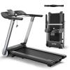 Goplus Heavy Duty Folding Treadmill for Gym, Italy Designer Electric Superfit Treadmill with Fatigue Button, Heart Rate Belt, LED Display, Blue Tooth Speaker, Walking Running Machine for Home view 1