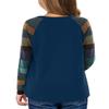 SELINK Girl's Casual Big Kids Long Sleeve Striped Color Block Casual Tees with Pockets Blue Striped XXL view 2