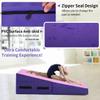 BLKMTY Folding Gymnastics Mat, 48" x 24" Incline Mats Tumbling Cheese Wedge Mat Kids Cheese Pad Indoor/Outdoor Exercise Yoga Mats for Home Gym with Non-Slip Pvc Surface and Handle, Pink view 4
