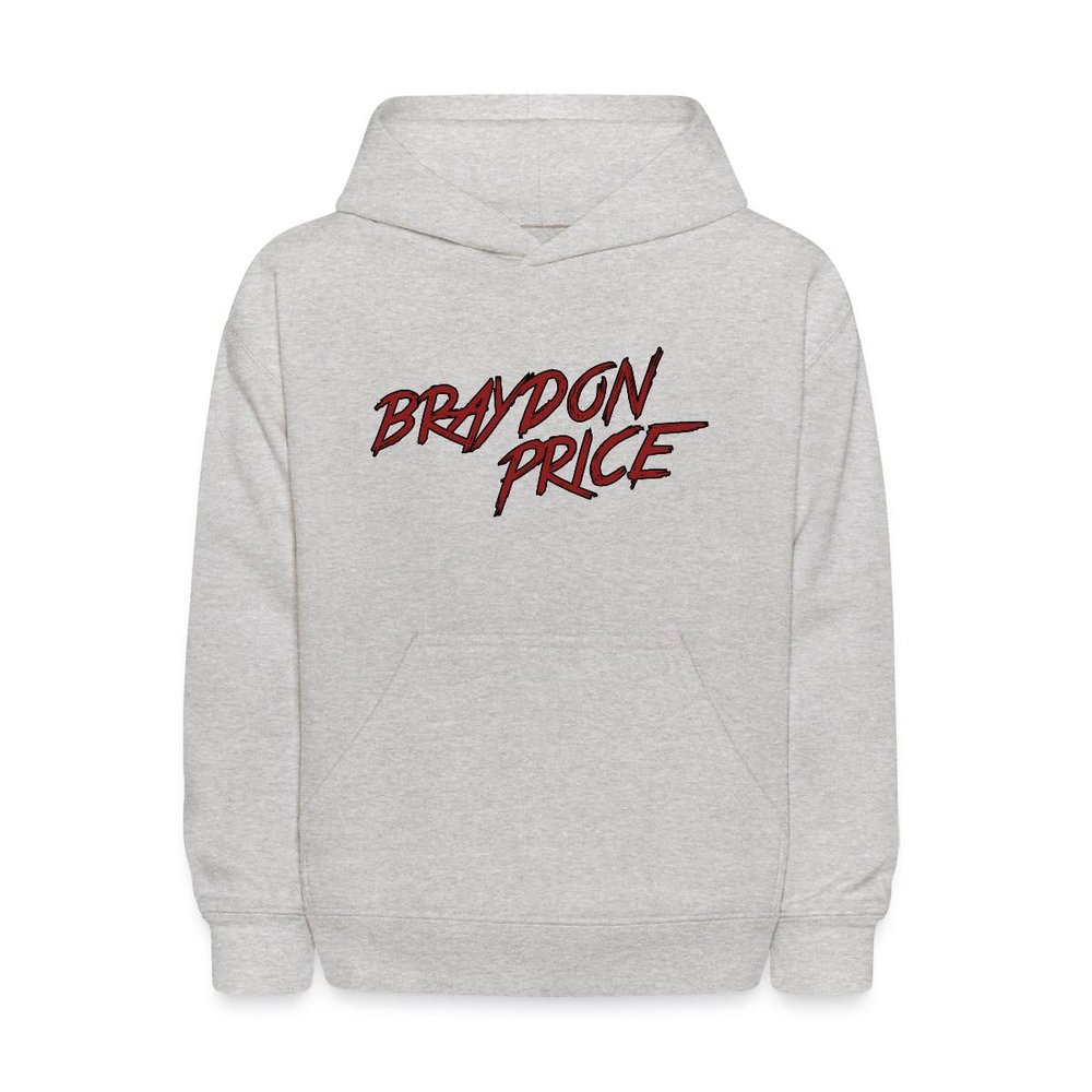 Spreadshirt Braydon Price Merch Official Logo Kids' Hoodie, S, heather gray