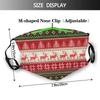 Niqqzit Ugly Christmas Reindeers Pines Snowflakes Mask with Filter Breathable Face Mask Washable Balaclava Bandana Mouth Cover with Adjustable Ear Loops view 2