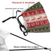 Niqqzit Ugly Christmas Reindeers Pines Snowflakes Mask with Filter Breathable Face Mask Washable Balaclava Bandana Mouth Cover with Adjustable Ear Loops view 4