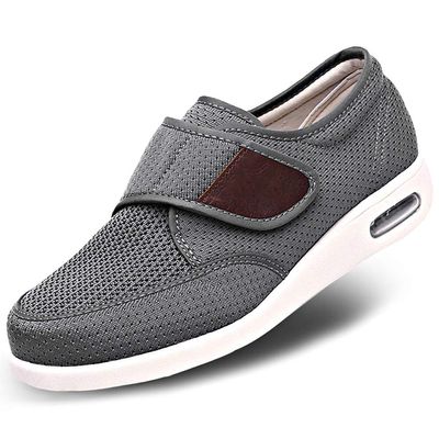 Orthoshoes Mens Diabetic Edema Shoes Lightweight Walking Mesh Breathable Wide Sneakers Strap Adjustable Easy On and Off for Elderly, Swollen Feet, Plantar Fasciitis