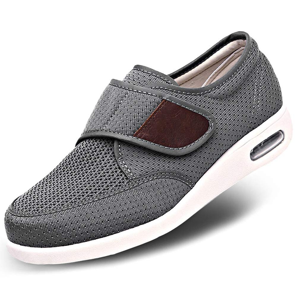 Orthoshoes Mens Diabetic Edema Shoes Lightweight Walking Mesh Breathable Wide Sneakers Strap Adjustable Easy On and Off for Elderly, Swollen Feet, Plantar Fasciitis