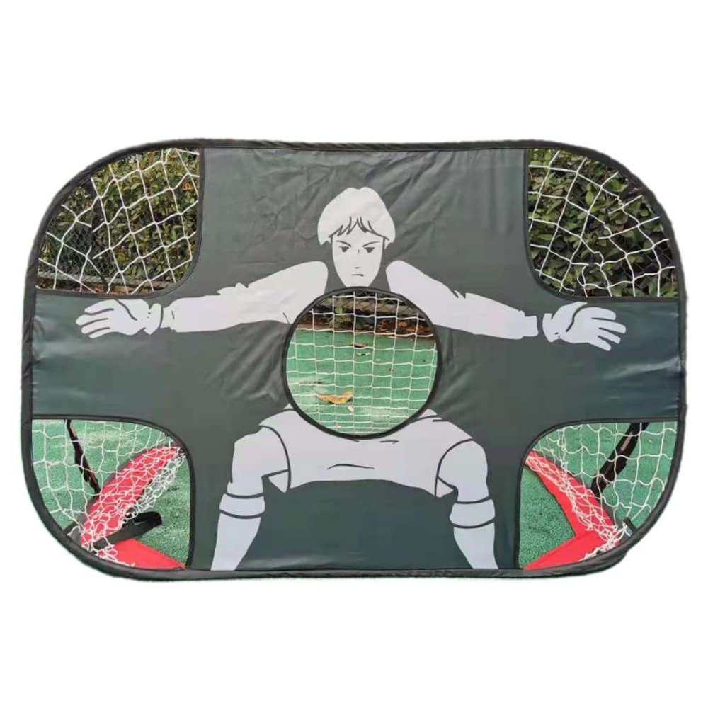 Anntool Portable Soccer Goal Kids, 4 FT Collapsible 2 In 1 Soccer Goal Net Training and Entertaining, Pop-up Soccer Goal Net with Aim Target Backyard, Shooting Practicing Goal with Carry Bag, Black