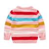 Agoky Unisex Kids Sweater Pullover Long Sleeve Rainbow Stripe Jumper Tops Cotton Spring Fall Casual Wear Pink 2-3 Years view 2
