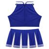 Aislor Women's Cheer Leader Uniform Outfits Cheerleading Costume Sleeveless Crop Top with Mini Pleated Skirt Blue Small view 4