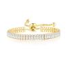 Dainty Sparkling Crystal Tennis Bracelets Set 18K Gold Plated Shiny Cubic Zirconia Jewelry Birthday Gifts for Women-Gold view 2