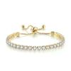 Dainty Sparkling Crystal Tennis Bracelets Set 18K Gold Plated Shiny Cubic Zirconia Jewelry Birthday Gifts for Women-Gold view 3