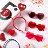 20 Pieces Valentines Day Pink Heart Sunglasses Rimless Sunglasses Heart Headbands for Women Men Red Sequin Love Shaped Head Boppers Valentines Party Supplies Photo Props Holiday Wedding Birthday view 3