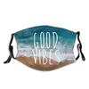 Niqqzit Good Vibes Ocean Tide Beach Mask with Filter Breathable Face Mask Washable Balaclava Bandana Mouth Cover with Adjustable Ear Loops view 1