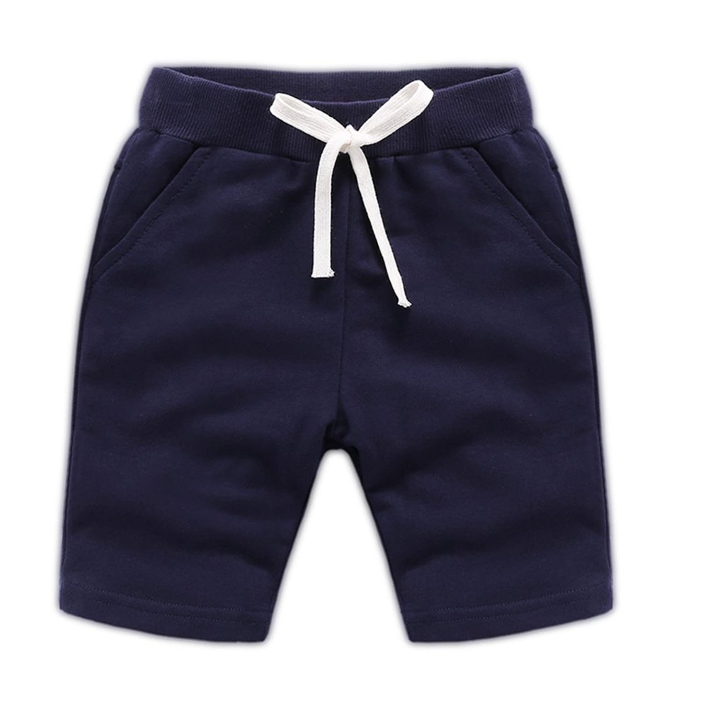ACSUSS Unisex Baby Athletic Active Basketball Shorts Boys Girls Sports Athletic Casual Pants Navy Blue 4-5 Years