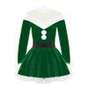 Yartina Girls Christmas Mrs Santa Claus Costume Kids Faux Fur Velvet Dress Dancewear Figure Ice Skating Outfit Green 14 view 3