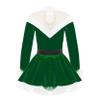 Yartina Girls Christmas Mrs Santa Claus Costume Kids Faux Fur Velvet Dress Dancewear Figure Ice Skating Outfit Green 4 view 4