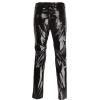 Alvivi Men's Genuine Leather Pants Skinny Straight Leg PU Motorcycle Biker Pants Long Trousers Black Medium view 3