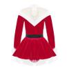 Yartina Girls Christmas Mrs Santa Claus Costume Kids Faux Fur Velvet Dress Dancewear Figure Ice Skating Outfit Red-Velvet 4 view 4