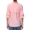 BASSDASH Women's UPF 50 Long Sleeve Fishing Hiking Button Down Shirt Performance Quick Dry FS21W view 2