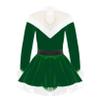 Hansber Girls Christmas Outfits Long Sleeve Faux Fur Trimming Velvet Figure Roller Skating Baton Twirling Dress Green 12 view 2