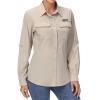BASSDASH Women's UPF 50 Long Sleeve Fishing Hiking Button Down Shirt Performance Quick Dry FS21W Khaki view 3