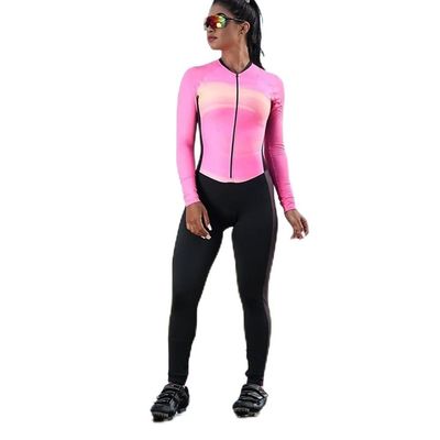 CYTSH Women's Cycling Jersey Sets Long Sleeve Long Pant One-Piece Triathlon Suit Cycling Jersey Skinsuit Jumpsuit With Pockets (Color : 9, Size : XX-Large)