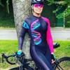 CYTSH Women's Cycling Jersey Triathlon Suit Long Sleeve Long Pant Suit Cycling Sweatshirt Jumpsuit With Pockets/9D Gel Pad (Color : 4, Size : XXXX-Large) view 1