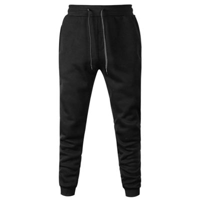 Kaxiya2021 Men's Fleece Sweatpants Casual Jogger Sports Pants Winter Cycling, Gym Training Closed-Bottom Pocketed Trousers (X-Large,Black)