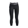 Under Armour Girls' HeatGear Armour Ankle Crop Leggings, (001) Black / / White, Youth Small view 1