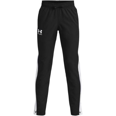 Under Armour Boys' Sportstyle Woven Pants, (002) Black/White/White, Youth Small