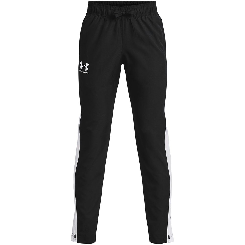 Under Armour Boys' Sportstyle Woven Pants, (002) Black/White/White, Youth Small