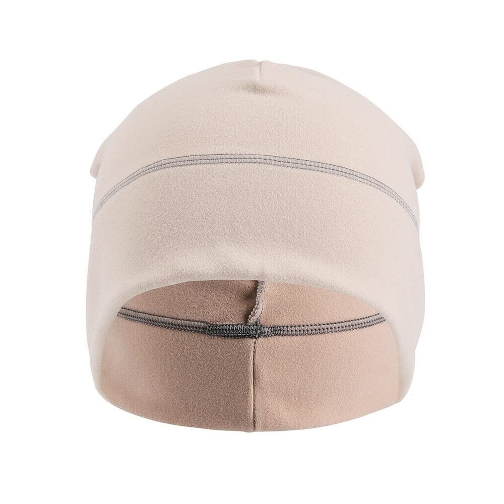 Men Women Skull Cap Helmet Liner Winter Ski Motorcycle Soft Fleece Beanie Hat (Beige)