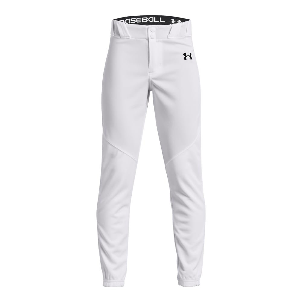 Under Armour Boys Utility Baseball Pant Closed, (100) White / / Black, X-Small