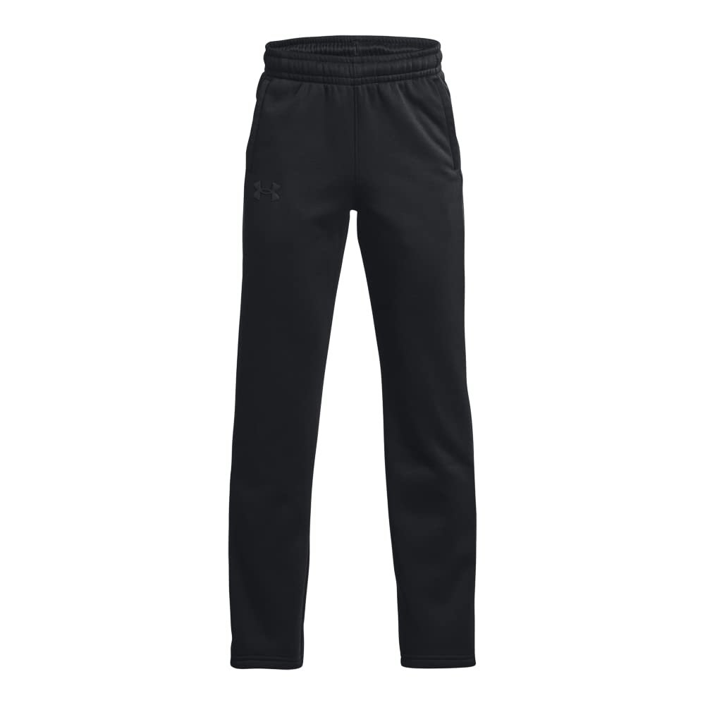 Under Armour Boys ArmourFleece Straight Leg Pant, (001) Black / / Black, Youth Small