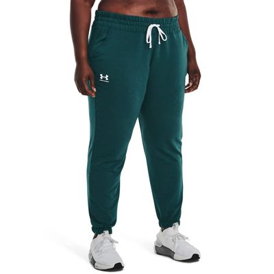 Under Armour Womens Rival Terry Joggers, (716) Tourmaline Teal / / White, 1X