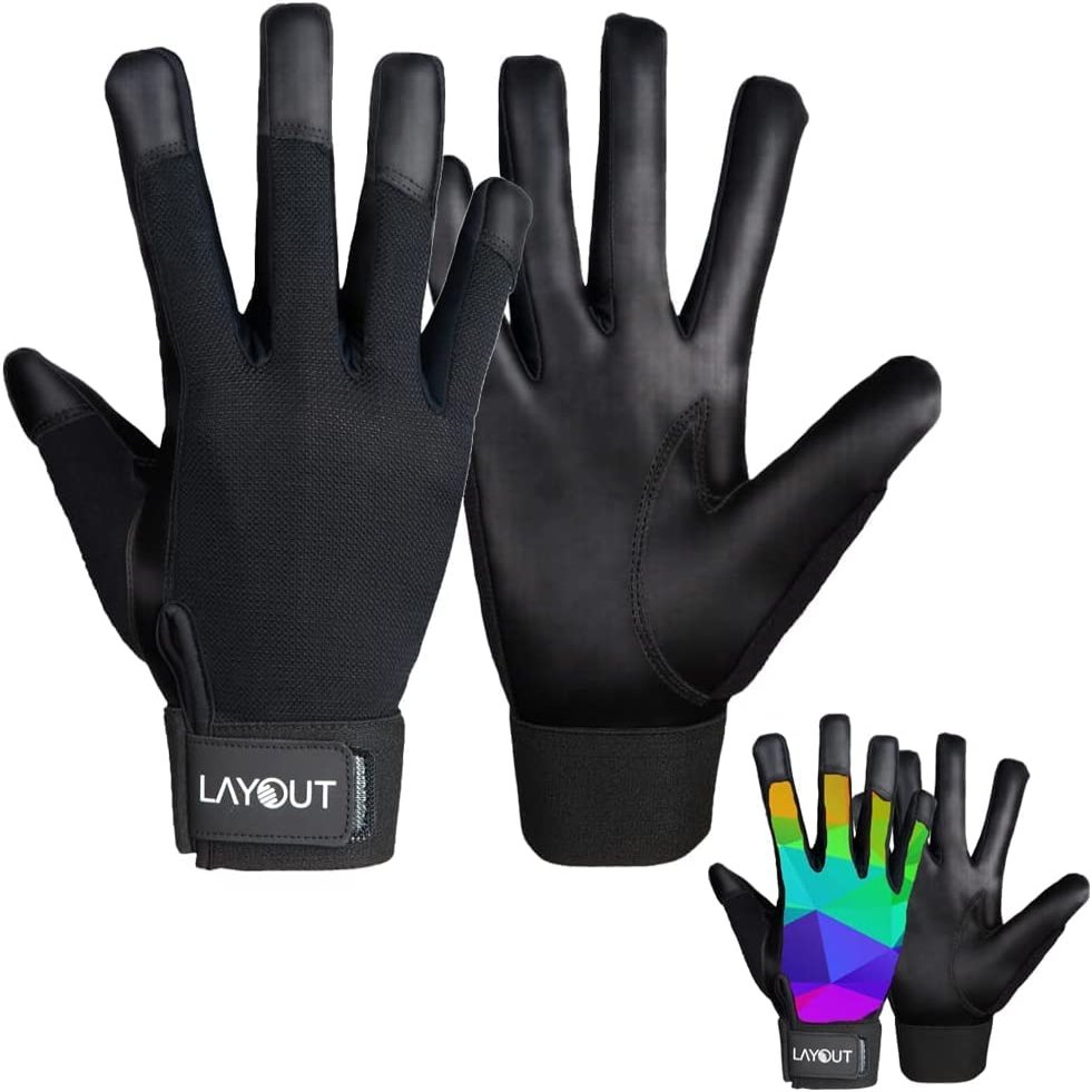 Layout Ultimate Frisbee Gloves - Ultimate Grip and Friction to Enhance Your Game! Perfect for Ultimate, DG and All Disc Sports! (Poly Color, Small)