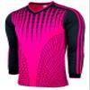 Men's Goalkeeper Soccer Jersey, Padded Goalie Shirt with Sponge Protector (Pink/Black, Small) view 2