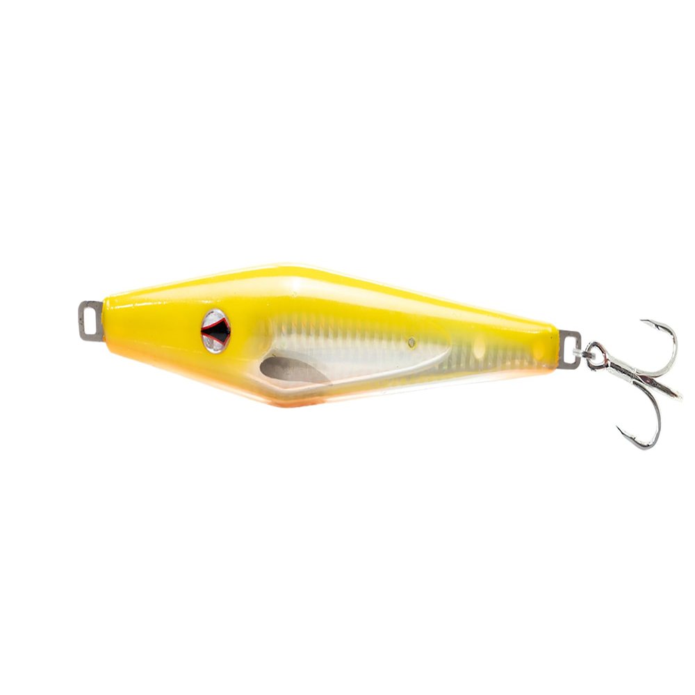 Nomad Design Slidekick Surface Iron 120g - Classic 4-1/4oz Surface Iron Design Updated with Sidekick Action for Maximum Fish Attraction - Chartreuse Orange