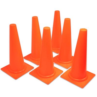 Cannon Sports Training Cones - Agility Field Marker Set for Soccer, Basketball, Football, Hockey & More (6, 9, 12, 18-inch) - Multi-Sport Field Marker Set for Drills & Games (6-Pack) (18 in., Orange)