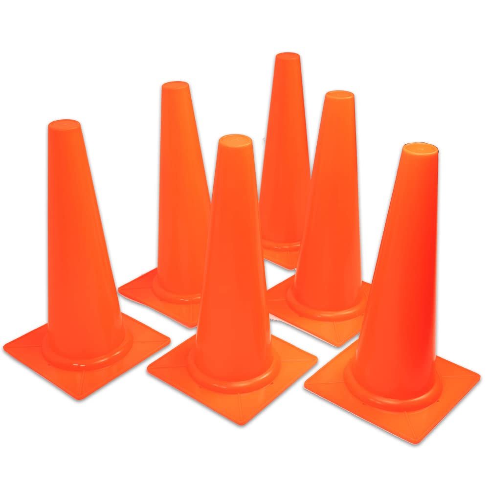 Cannon Sports Training Cones - Agility Field Marker Set for Soccer, Basketball, Football, Hockey & More (6, 9, 12, 18-inch) - Multi-Sport Field Marker Set for Drills & Games (6-Pack) (18 in., Orange)