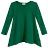 City Threads Shark Bite Girls Long Sleeve T Shirt Dress - Everyday Cute Top Tunic Blouse in Soft Natural Cotton Sensitive Skin SPD Sensory Friendly, Forest Green, 4 view 1