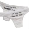 You May Now Bang F*ck the Bride Thong, Bridal and Honeymoon Lingerie, Funny Wedding Day Underwear (XS, Bang - Thong, White) view 1