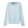 Women's Long-Sleeve Hooded T-Shirt Sun Protection Lightweight Cotton Soft Shirt Summer Short Sleeve Solid Hoodie view 1