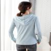 Women's Long-Sleeve Hooded T-Shirt Sun Protection Lightweight Cotton Soft Shirt Summer Short Sleeve Solid Hoodie view 4