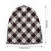 Buffalo Plaid Black and White Check Beanie Hat for Men/Women Slouchy Beanie Ski Skull Cap Winter Thin Stretch Acrylic Knit Hat view 2