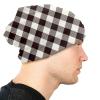 Buffalo Plaid Black and White Check Beanie Hat for Men/Women Slouchy Beanie Ski Skull Cap Winter Thin Stretch Acrylic Knit Hat view 4