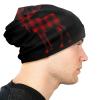 Buffalo Check Plaid Christmas Moose Deer Beanie Hat for Men/Women Slouchy Beanie Ski Skull Cap Winter Thin Stretch Acrylic Knit Hat Black view 4