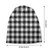 Buffalo Plaid Black and White Check Beanie Hat for Men/Women Slouchy Beanie Ski Skull Cap Winter Thin Stretch Acrylic Knit Hat view 2